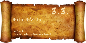 Bula Béla névjegykártya
