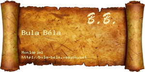 Bula Béla névjegykártya